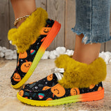 Female Winter Fluffy Halloween Christmas Flat Loafers