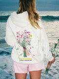 Women's Oversized Flower Bouquet Pattern Hoodie