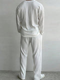 Stylish Comfy Long Sleeved V-Neck Set for Men