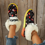 Female Winter Fluffy Halloween Christmas Flat Loafers