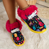 Female Winter Fluffy Halloween Christmas Flat Loafers