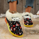 Female Winter Fluffy Halloween Christmas Flat Loafers