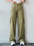 Ladies Temperament Leisure Multi-pocket Trousers