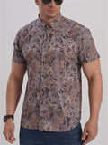 Men's Stylish Printed Short Sleeved Plus Size Holiday Shirts
