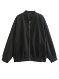 Women's Oversized Long Sleeve Zipper Bomber Coat