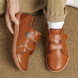Men's Faux Leather Solid Color Hook and Loop Fastener Flats Shoes