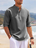 Men's Fashion Comfortable Half Sleeve Vacation Henley Shirts