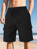 Men's Casual Drawstring Pocket Cargo Shorts