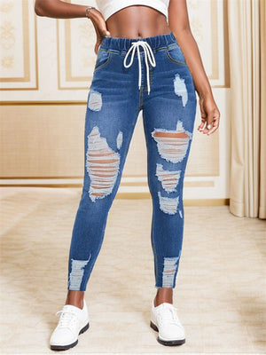 Women's Stretchy Comfortable Ripped Denim Pants