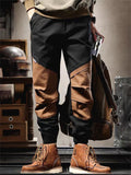 Male Trendy Straight Leg Contrast Color Trousers