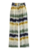 Women's 2Pcs Tie-dye Contrast Color V Neck Shirt & Pants Set
