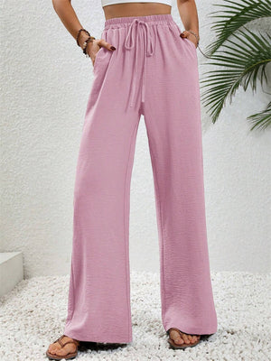 Women's All-match Fashion Solid Color Drawstring Casual Pants