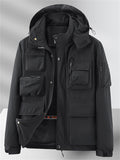 Men's Casual Camouflage Pockets Long Sleeve Hooded Jacket Coats