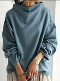 Women's Autumn Loose Semi-high Neck Long Sleeved Top
