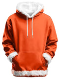 Unisex Fluffy Trimmed kangaroo pocket Hooded Sweatshirts