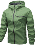 Men's Autumn Casual Solid Color Pockets Hooded Outdoor Jackets