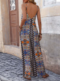 Women's Ethnic Style Print Strap Wide Leg Jumpsuits