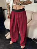 Men's Trendy Comfy Contrast Color Elastic Waist Straight Trousers