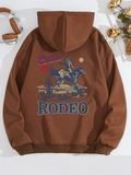 Men's Stylish Cowboy Print Plush Lined Hoodies