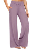 Women's Loose Fit High Waist Drawstring Wide Leg Comfortable Casual Pants