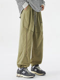 Men's Plus Size Casual Drawstring Ankle-Tied Cargo Pants