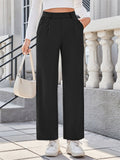 Women's Solid Color Casual Straight Suit Pants