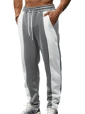 Men's Trendy Contrast Color Patchwork Drawstring Sports Trousers