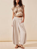 Women's Ethnic Style Yoga Fitness Pleated Lantern Pants