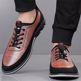Men's Trendy Casual Striped Lace Up Slip-ons Flats Shoes