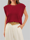 Female Casual Oversized Round Neck Sleeveless Shirt