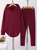 Women's Autumn Loose Fit Cozy Drop Shoulder Hoodie and Pants Set
