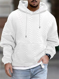 Men's Hooded Pullover Lantern Sleeve Cozy Sweatshirt with Pocket