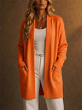 Women Loose Fit Soft Open Front Knit Cardigan with Pockets