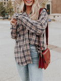 Women's Holiday Leisure Oversized Plaid Hooded Shirt