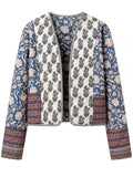 Women's Trendy Contrast Color Patchwork Long Sleeve Cardigan Coat