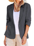 Women's Summer Solid Color Single Breasted Lapel Suit Coat