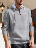 Men's Simple Loose Pullover Geometric Stripe Long-sleeved Sports Hoodie