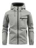Men's Autumn Casual Solid Color Pockets Hooded Outdoor Jackets