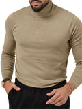 Men's High Neck Stretchy Basic Fleece Shirt for Winter