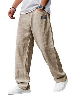 Male's Summer Simple Style Solid Color Casual Straight Trousers