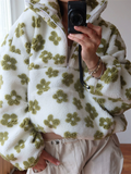 Women's Autumn Floral Long-sleeved Pullover Fleece Sweatshirts