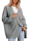 Female Versatile Trendy V-neck Solid Color Knitted Sweater