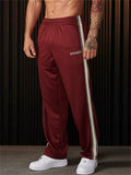 Men's Simple Loose Fit Casual Sportswear Stripe Side Sweatpants