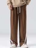 Men's Plus Size Casual Contrast Color Drawstring Pants