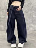 Women's High Street Simple Oversized Wide Leg Denim Pants