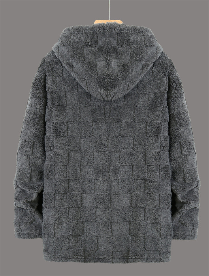 Unisex Autumn Street Solid Color Zip Up Long Sleeve Hooded Coats