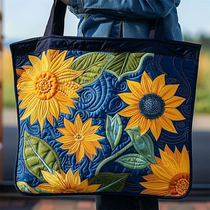 Women's Sunflower Quilted Tote Bag