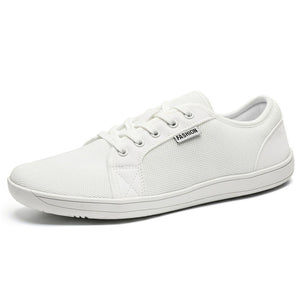 Men's Casual Mesh Solid Color Lace Up Low Top Flats Shoes