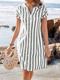 Women's Casual Summer Holiday Style Striped Short Sleeve Blouses