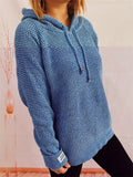 Women's Solid Color Long Sleeve Hooded Sweater